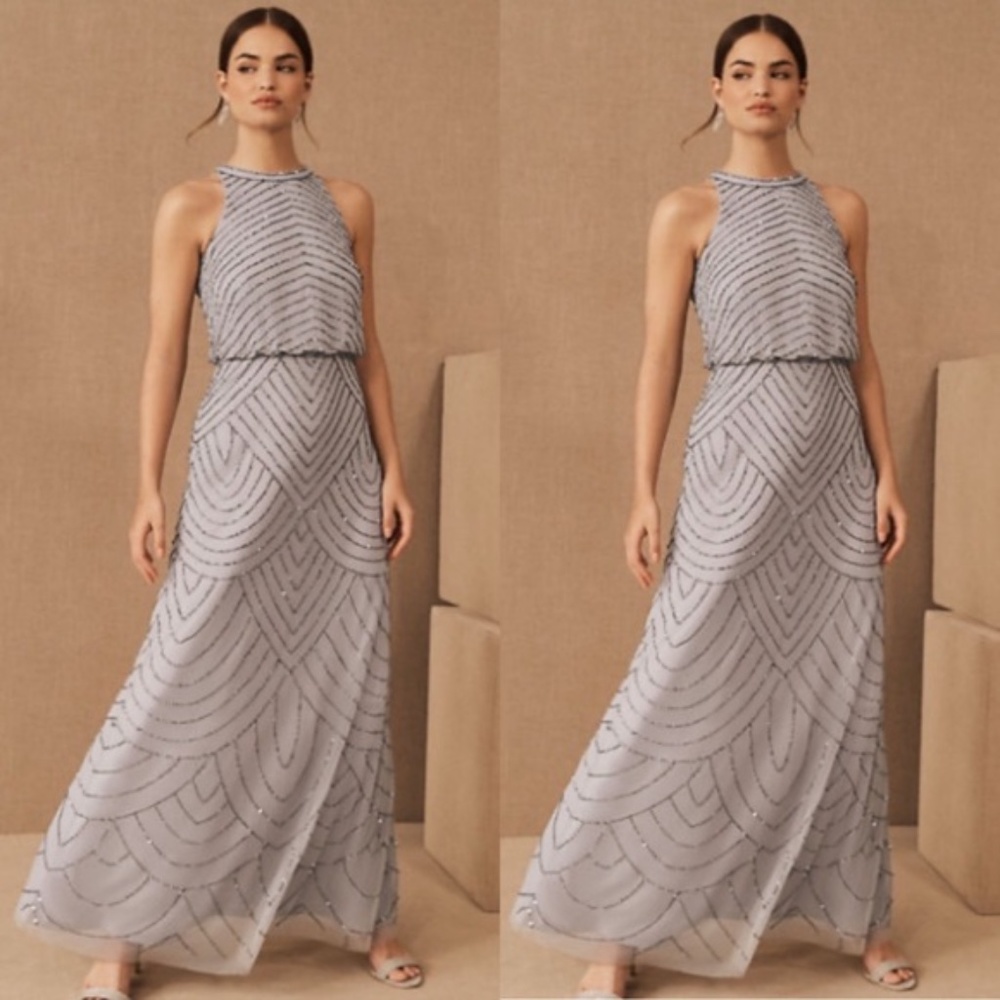NWT BHLDN Adrianna Papell Madigan Art Deco Beaded Dress
